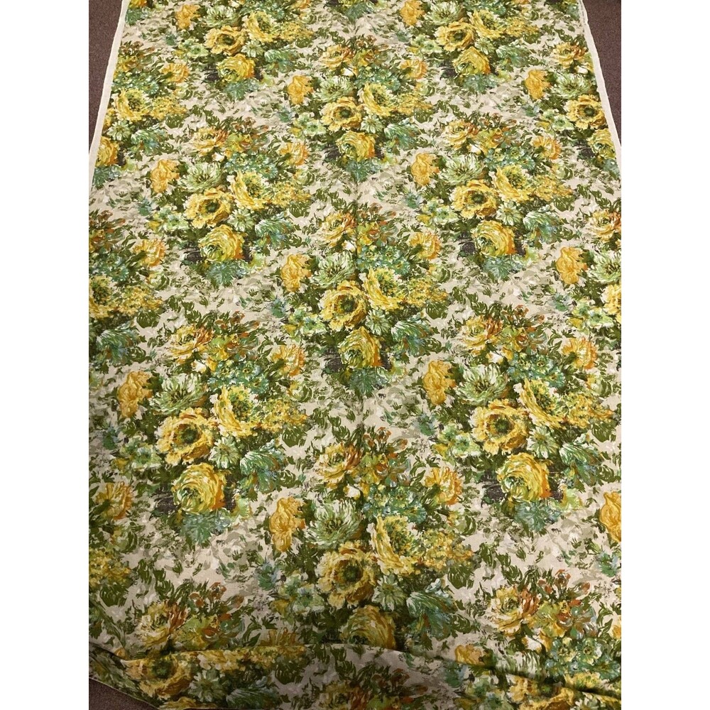 Vintage 1960s Union Linen Gabrielle Cie Floral Fabric